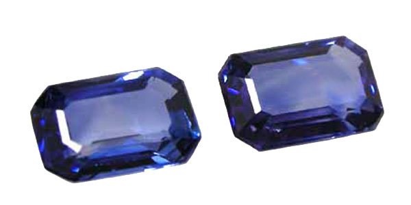 1.20 total ctw. Sapphire, Rich Blue, Emerald Faceted Natural Gemstones, Ceylon