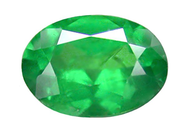 sold 0.61 ct. Tsavorite Garnet, Intense Electric Green, Oval Faceted Natural Gemstone