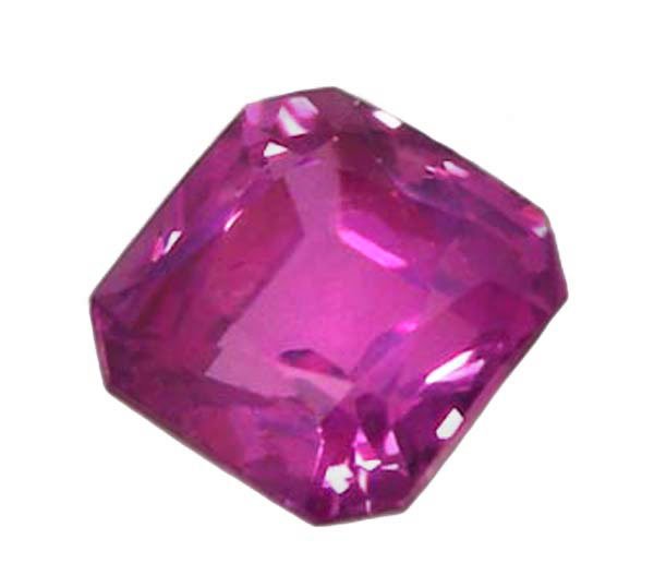 0.57 ct. Sapphire, Intense Rich Royal Pink, VVS, Square Faceted Natural Gemstone, Ceylon