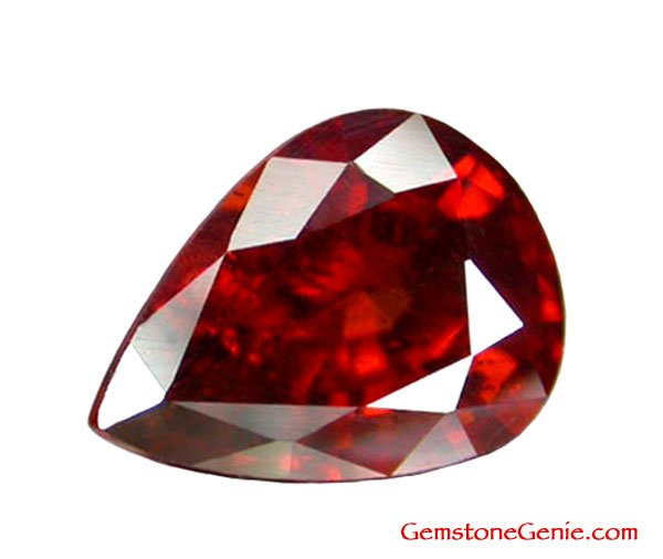 2.26 ct. Spessartite Garnet, Red Orange, Pear (Tear Drop) Natural Faceted Gemstone, Africa