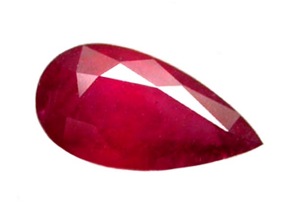 2.20 ct. Ruby, Pinkish Red Pear (Tear Drop) Faceted Natural Gemstone