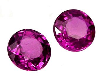 0.60 ct. Sapphire, Intense Rich Royal Purple Pink, VVS Round Faceted Sapphires, Ceylon - 1 Pair