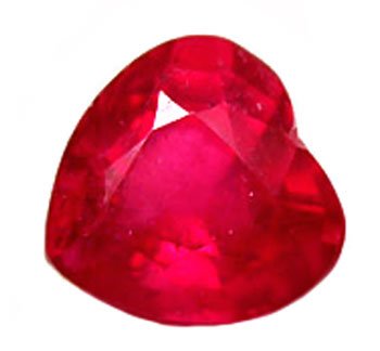 1.00 ct. Ruby, Glowing Rich Red, Heart Shaped/Faceted Natural Gemstone