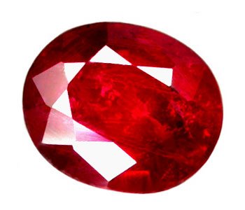0.98 ct. Ruby, Rich Blood Red, Oval Faceted Natural Gemstone