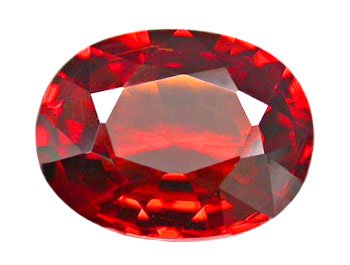 1.42 ct. Spessartite/Spessartine Garnet, Reddish Orange, VVS Oval Faceted Gemstone