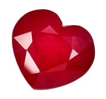 SOLD ? 2.33 ct. Ruby, Glowing Rich Red, Heart Shaped/Faceted Natural Gemstone