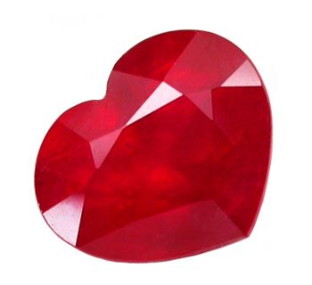 2.63 ct. Ruby, Rich Glowing Red, Heart Shaped/Faceted Natural Gemstone