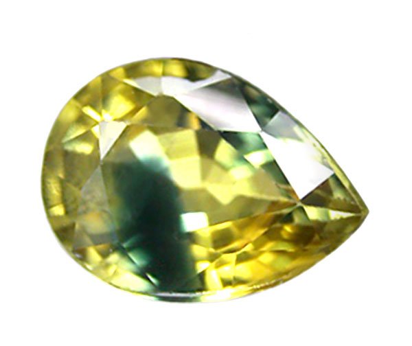 0.90 ct. Sapphire, Bi-Color (Yellow/Blue), VVS Pear (Tear Drop) Faceted Gemstone, Ceylon