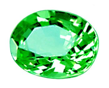 sold 1.11 ct. Tsavorite Garnet, Neon Green, Oval Faceted Gemstone