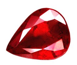 0.89 ct. Ruby, Pigeon Blood Red, Pear Facet Natural Gem