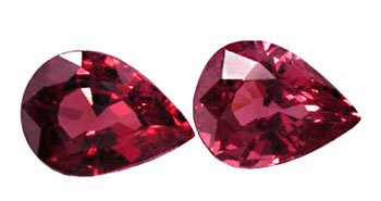 SOLD 2.77 ct. Garnet, Red Violet, VVS Pear (Tear Drop) Faceted Untreated Natural Gemstones, 1 Pair