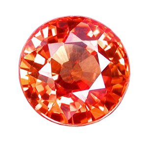 0.60 ct. Sapphire, Padparadscha Orange (Lotus Blossom), IF-VVS1 Round Faceted Gem