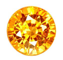 0.47 ct. Sapphire, Golden Yellow, Nearly Flawless Round Faceted Gemstone, Nigeria
