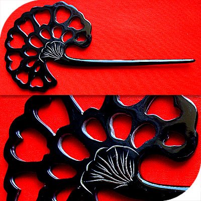 QueCraft Hair Stick / Pin BUFFALO HORN - Hand Carved