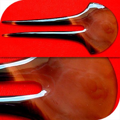 QueCraft Hair Pin / Fork BUFFALO HORN - Hand Carved