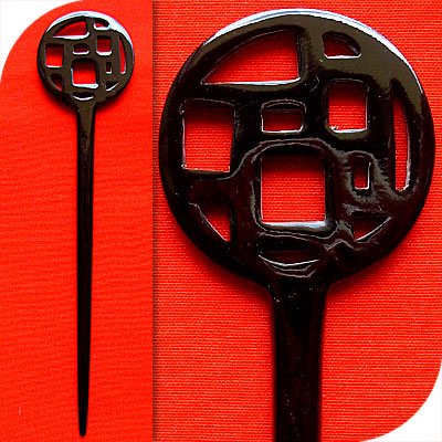 QueCraft Hair Stick / Pin BUFFALO HORN - Hand Carved