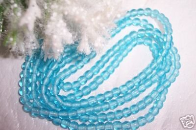 3mm Round Czech Glass Aqua 200 pack