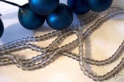 3mm Round Czech Glass Grey 200 pack