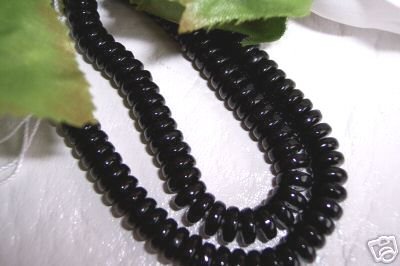 3mm Czech Glass Rondell 3x6 BLACK 100 pack