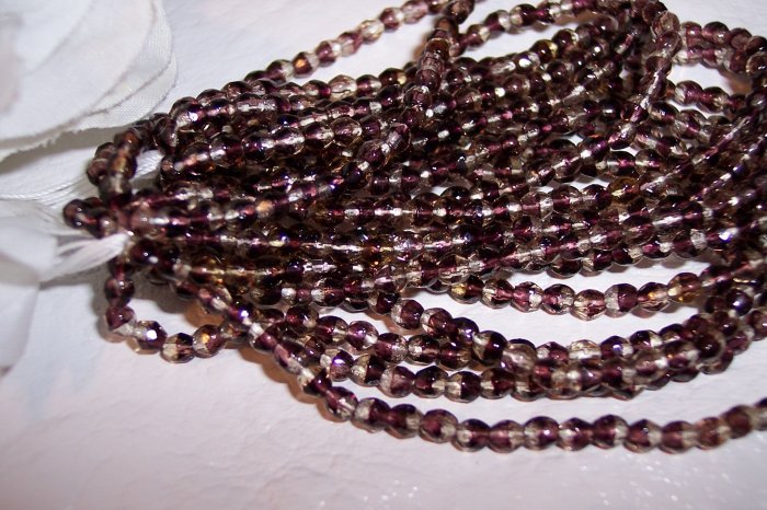 Czech Fire Polished LEMON BLACKBERRY 3mm Beads q.50