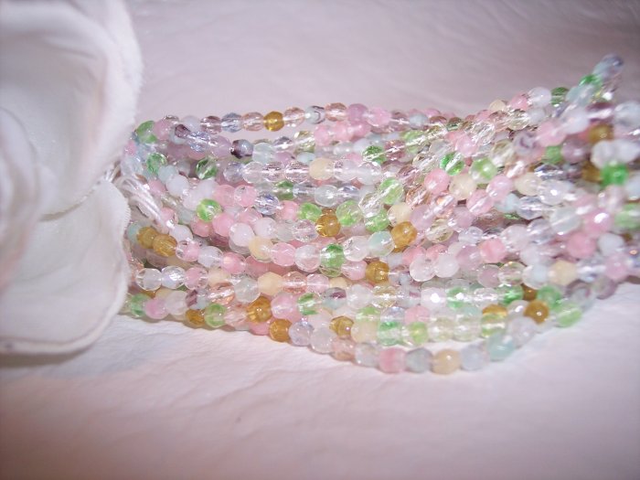 Czech Fire Polished SPRING MIX 3mm Beads q.50