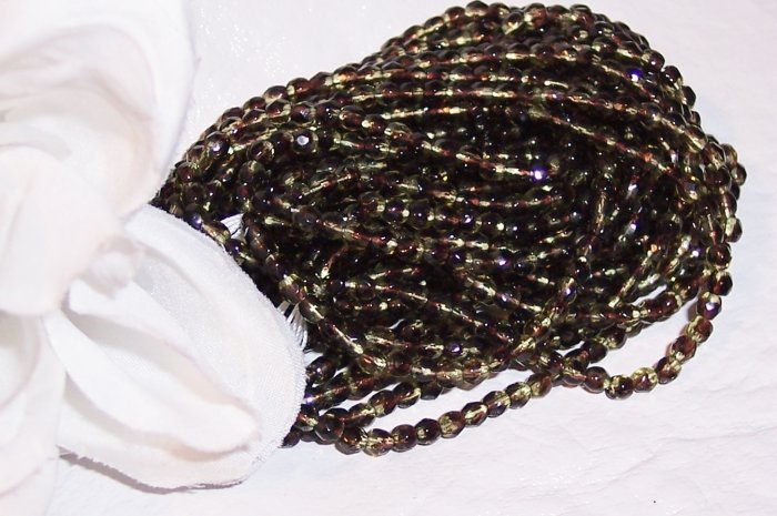 Czech Fire Polished 3mm Beads TURTLE SHELL q. 50