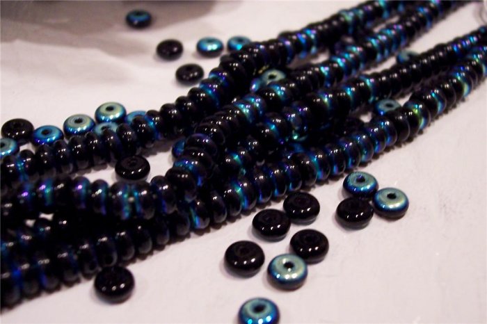 JET A.B. Czech 4mm Rondell Beads 100pcs