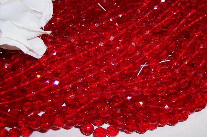 RUBY Czech Fire Polished 4mm Beads Q. 50