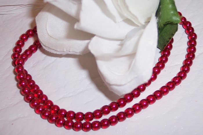 RED 4mm Round Czech Glass Druk Beads 100