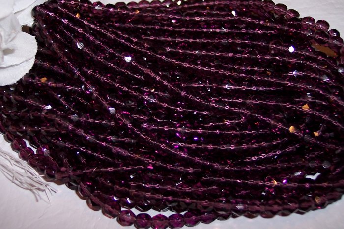 AMETHYST Czech Fire Polished 4mm Beads Q.50