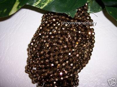 BRONZE GOLD Czech Fire Polished Crystal 4mm Beads q.50