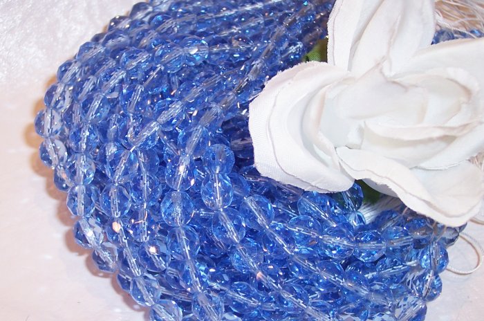 SAPPHIRE Czech Fire Polished 6mm Beads q.50