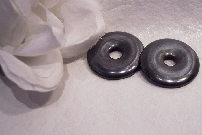 Hematite (Genuine) 25mm Round Donut Bead