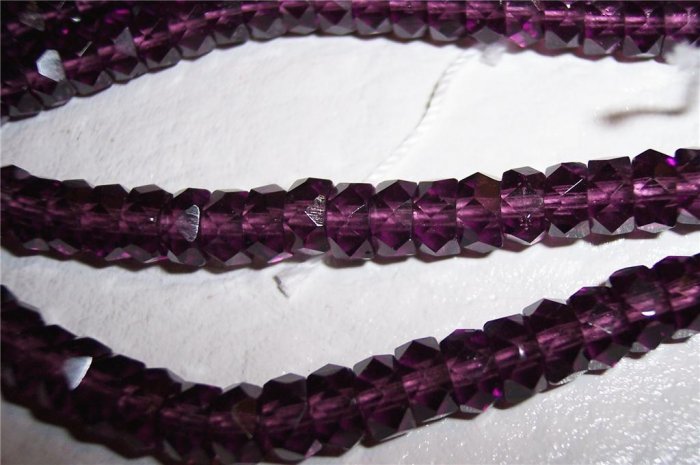 AMETHYST Czech Fire Polish Faceted Rondells 6/3mm q.25