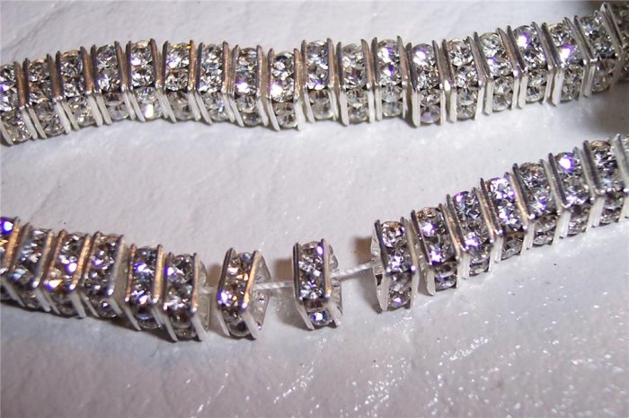 SILVER/CRYSTAL Rhinestone Squaredelles 4.5mm q.10