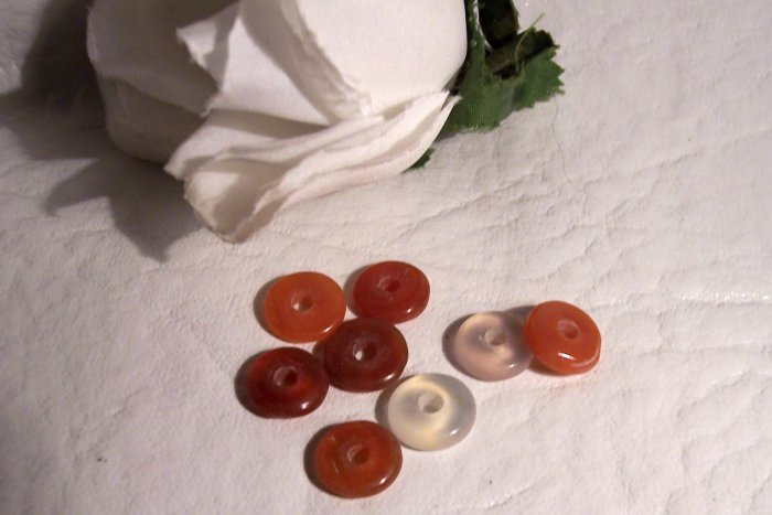 CARNELIAN Donut Beads 10mm (pack of 4)
