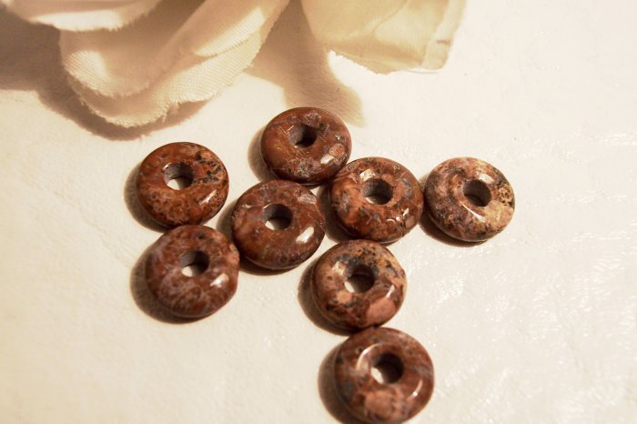 LEOPARDSKIN JASPER 10mm Donut Bead 4 pack