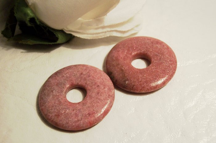 RHODONITE Donut Bead 30mm