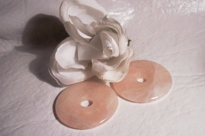 ROSE QUARTZ Donut Bead 40mm