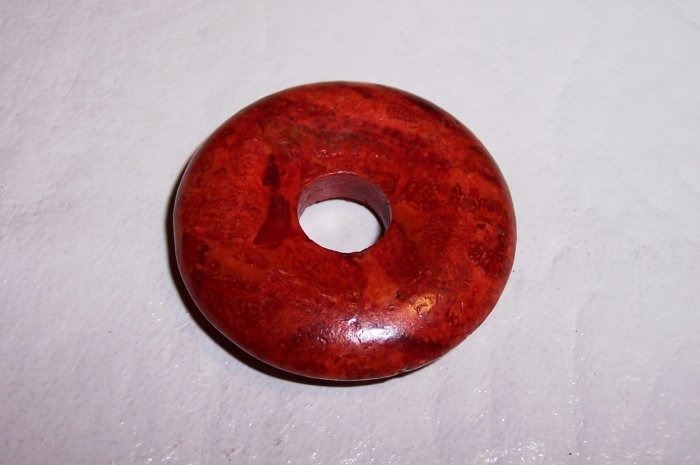 RED SPONGE CORAL Donut Bead 25-30mm