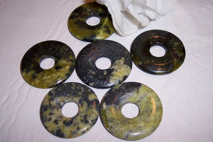 YELLOW TURQUOISE Donut Bead 35mm