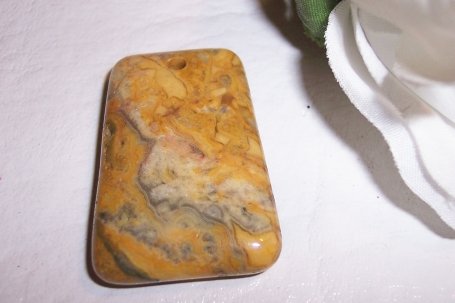 CRAZY LACE AGATE Puffed Trapezoid Pendant