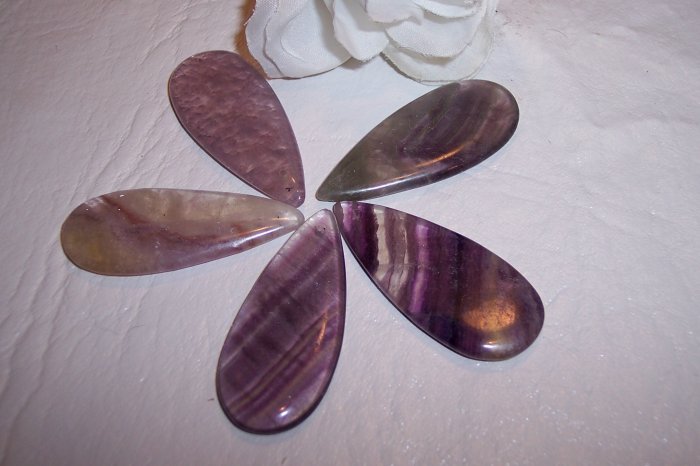 RAINBOW FLUORITE Teardrop Pendant 46x20mm
