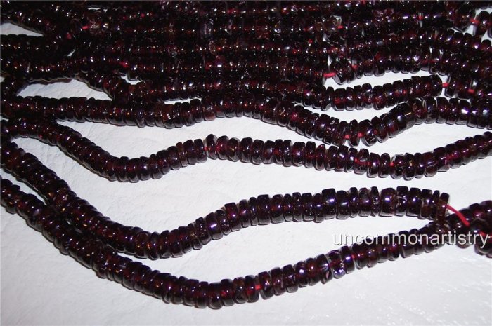 Pyrope Garnet Rondelle Heishi Beads GORGEOUS!!
