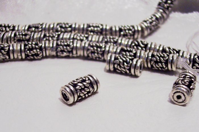Sterling GENUINE BALI TUBE Bead #27 (5 pcs)