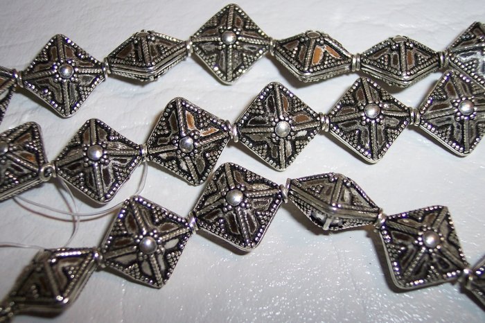 Sterling GENUINE BALI Bead Diamond Shape