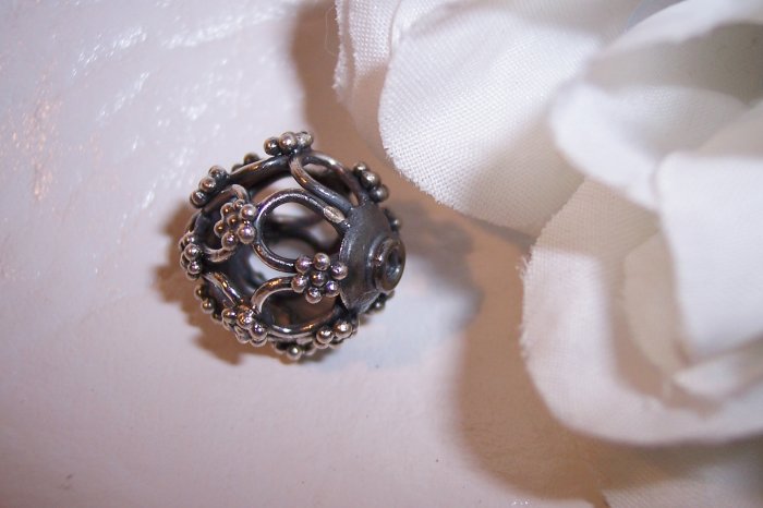 Sterling Silver GENUINE BALI Large Filigree Bead #1