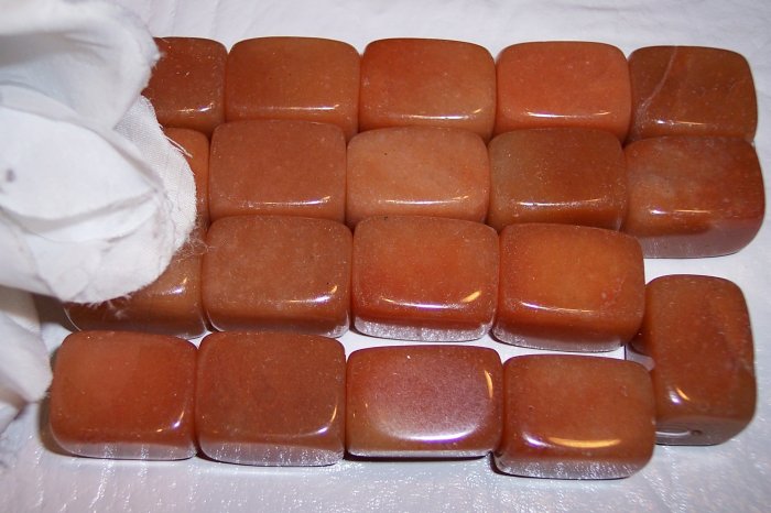 AVENTURINE (peach) Lg Rectangle Beads