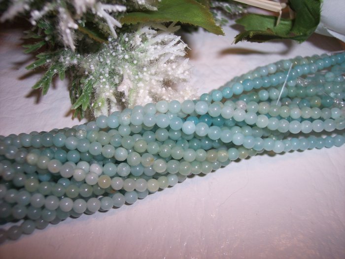AMAZONITE 4mm Round Beads