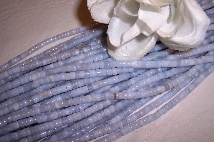 BLUE LACE AGATE 4mm Heishi Beads